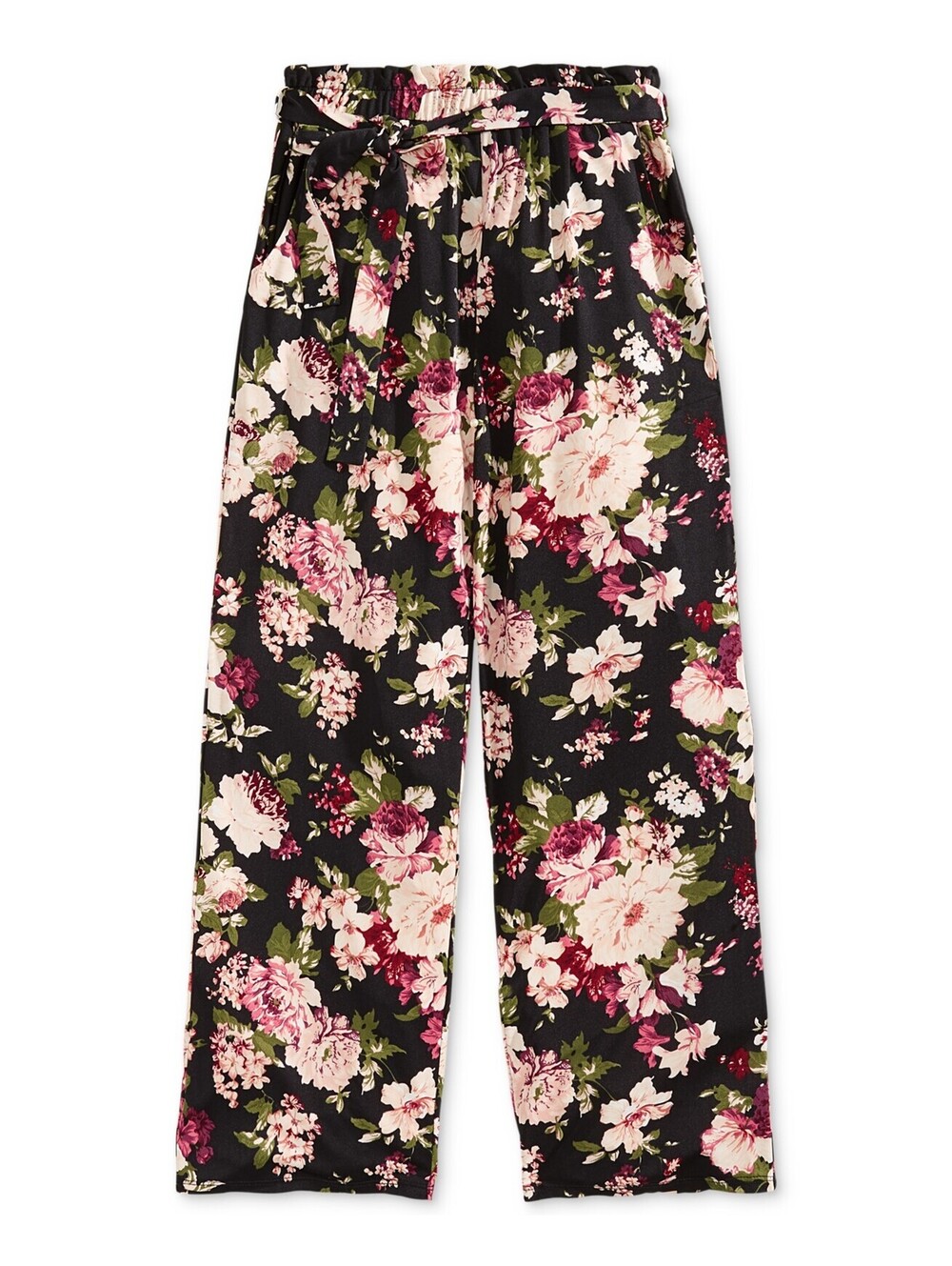 Monteau Big Kid Girls Floral-Print Paper Bag Pants Size M